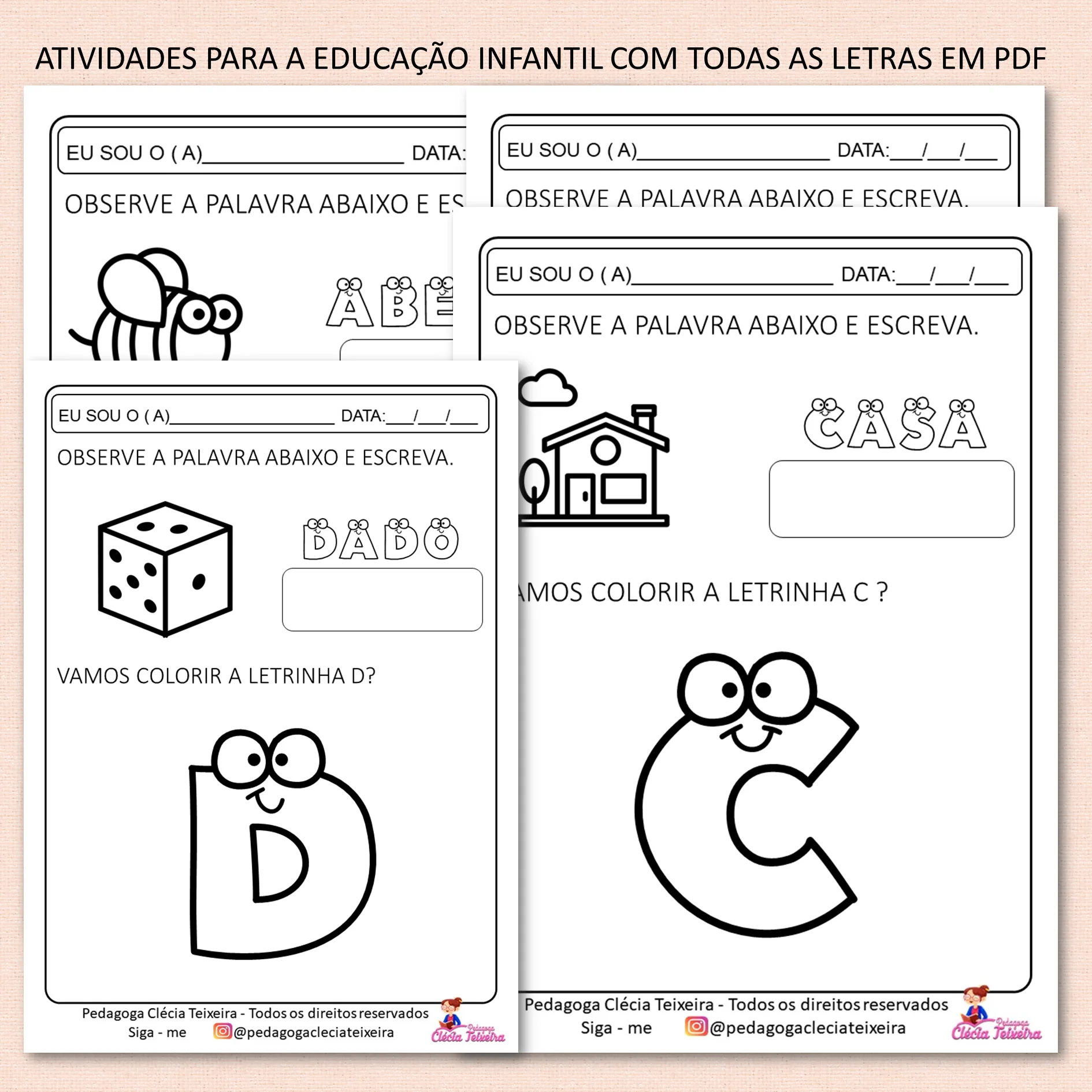 desenho educativo de Atividades Infantil