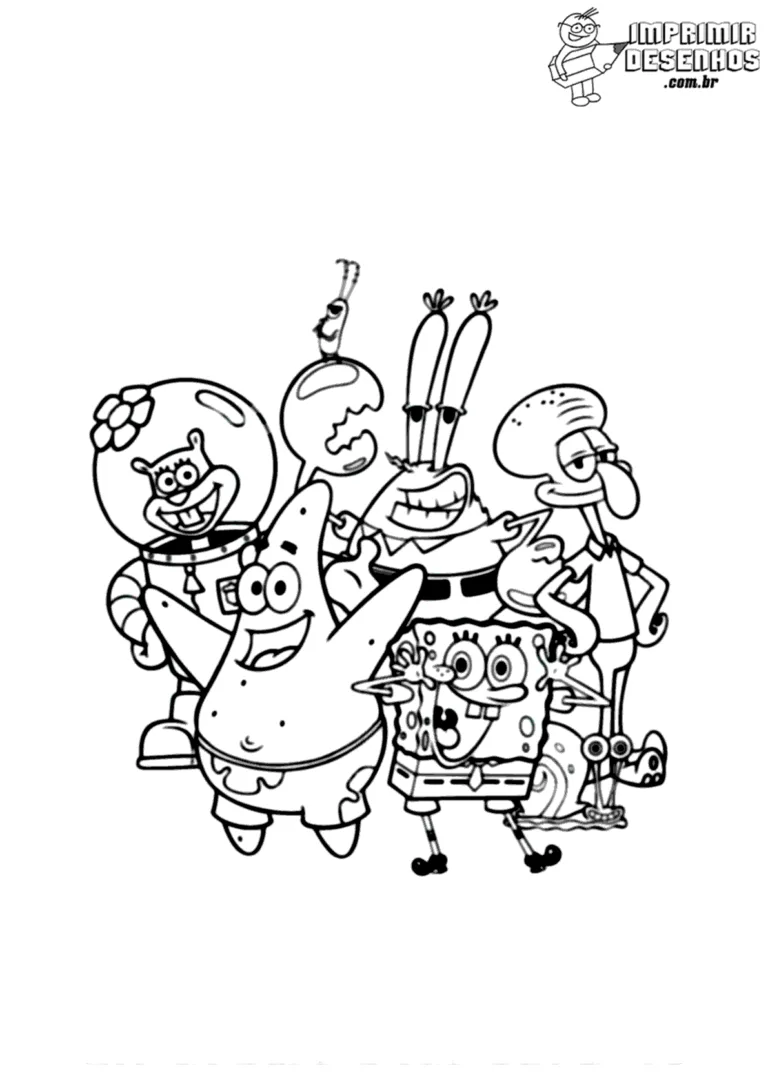 Bob Esponja Para Colorir desenho infantil