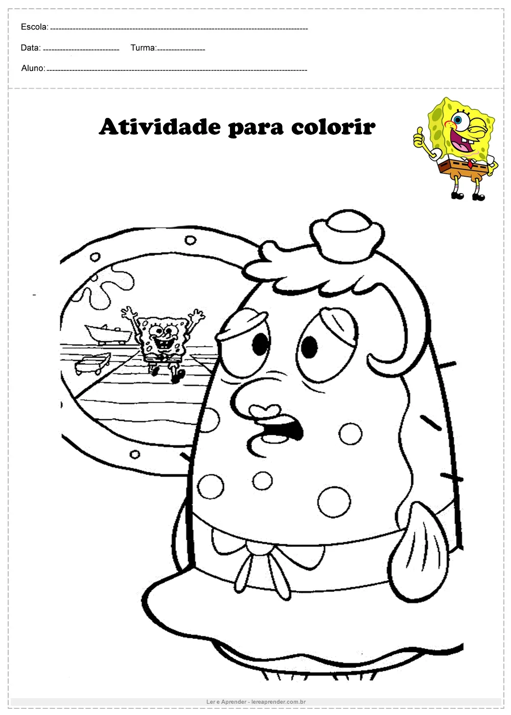 imagem de Bob Esponja Para Colorir para colorir grátis