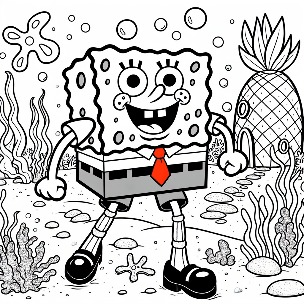 desenho educativo de Bob Esponja Para Colorir