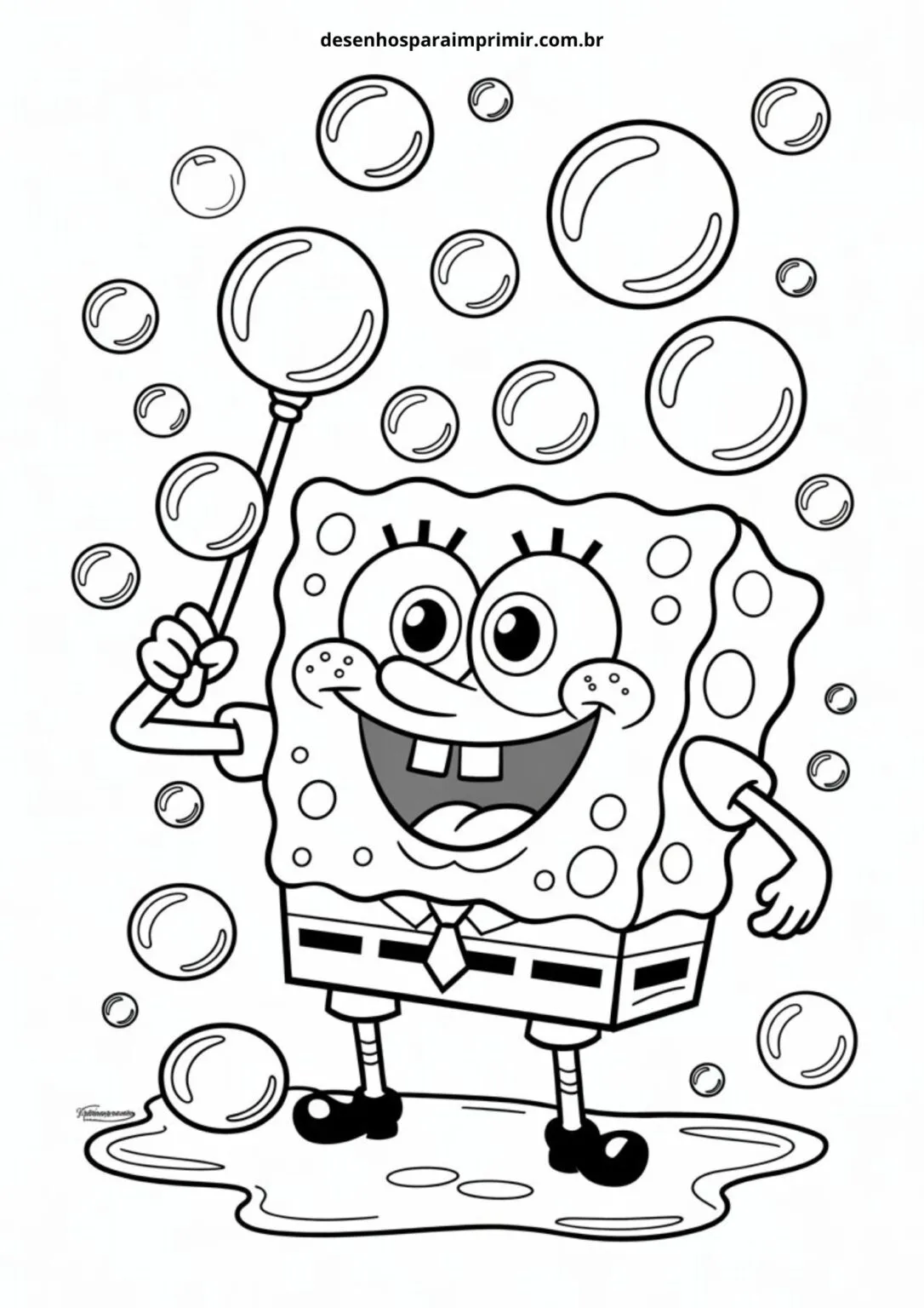 atividade de colorir Bob Esponja Para Colorir