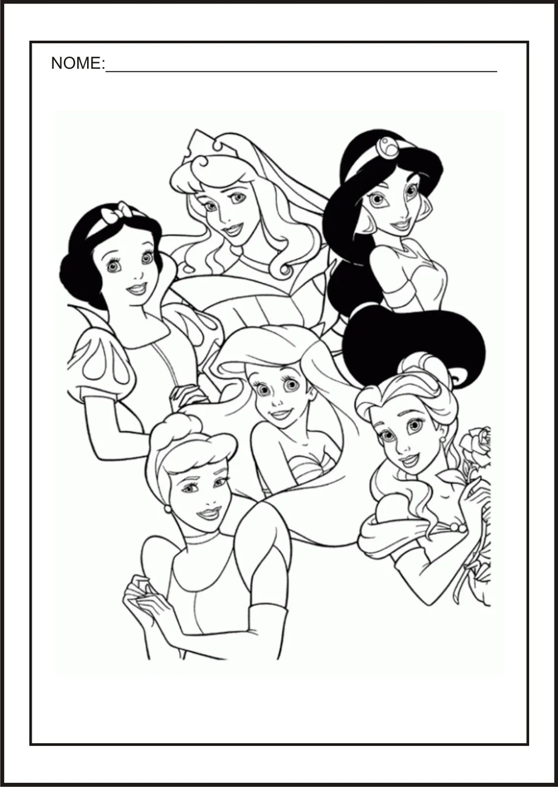 Princesas Para Colorir desenho infantil