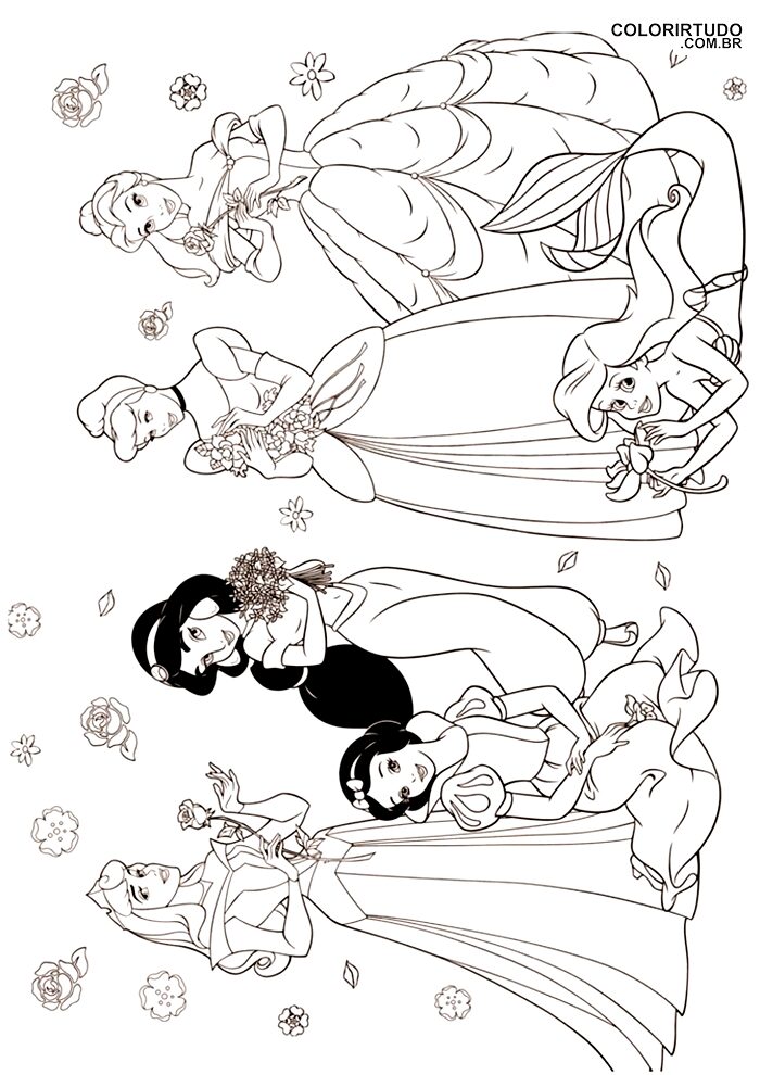 desenho de Princesas Para Colorir para imprimir