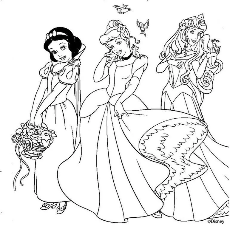 desenho de Princesas Para Colorir para imprimir